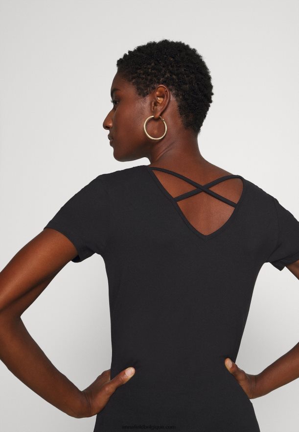 femmes t-shirt imprimé noir Anna FieldNHH26B249