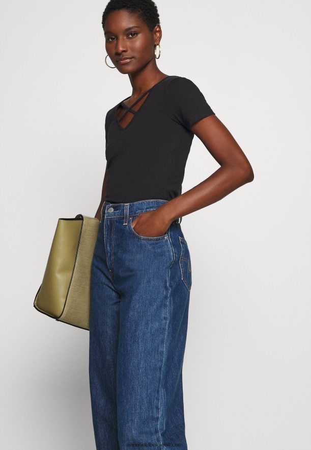 femmes t-shirt imprimé noir Anna FieldNHH26B249