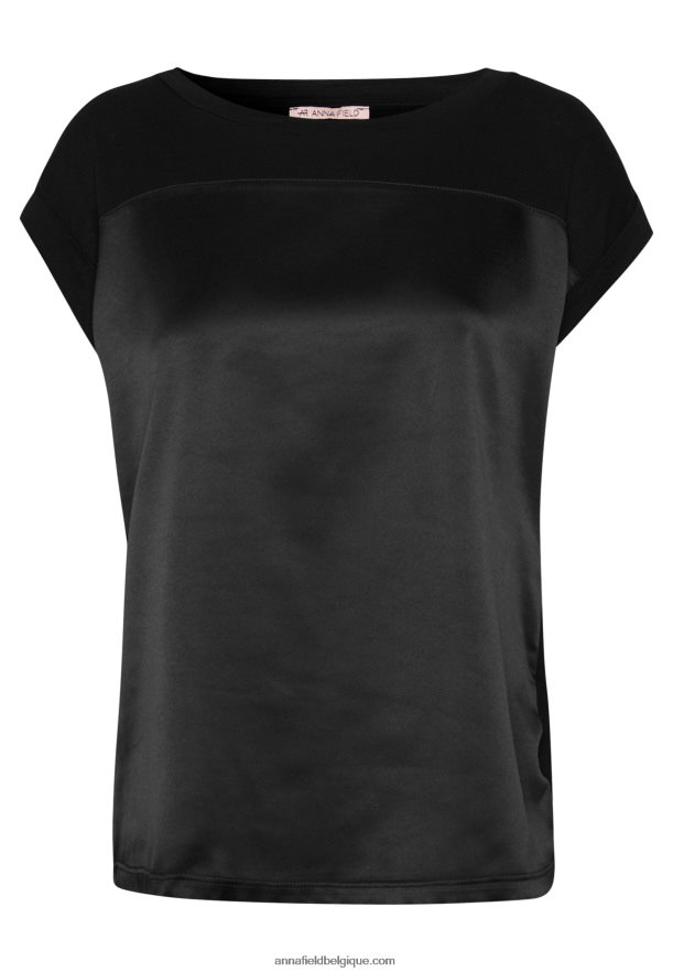 femmes t-shirt imprimé noir Anna FieldNHH26B274