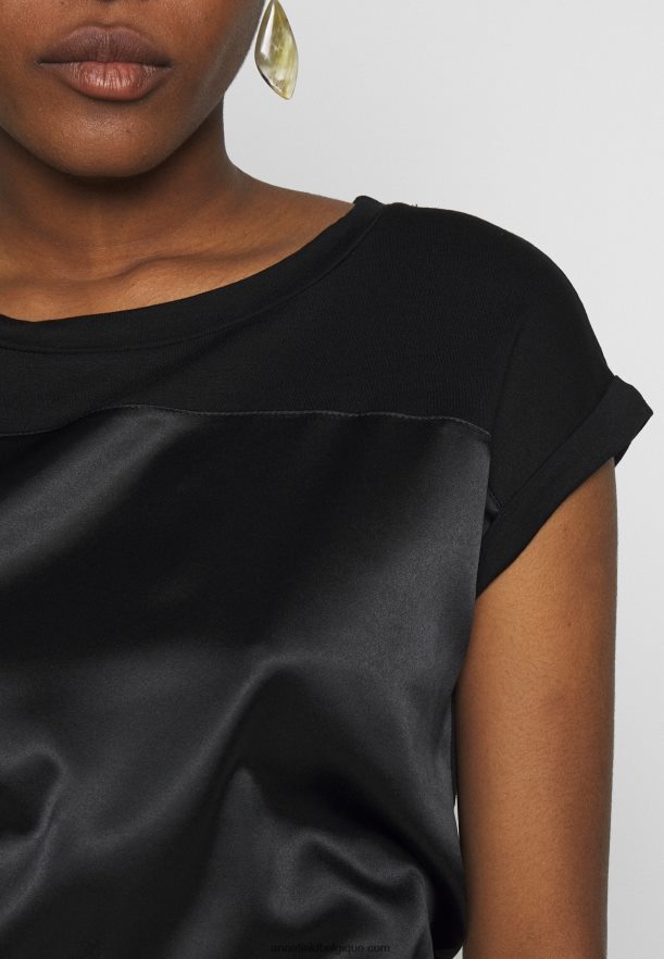 femmes t-shirt imprimé noir Anna FieldNHH26B274