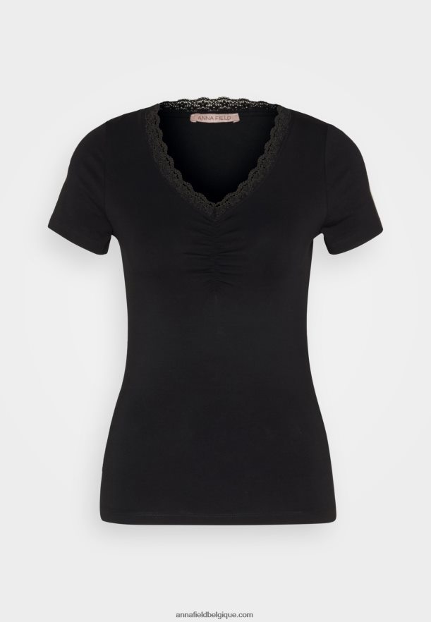 femmes t-shirt imprimé noir Anna FieldNHH26B353