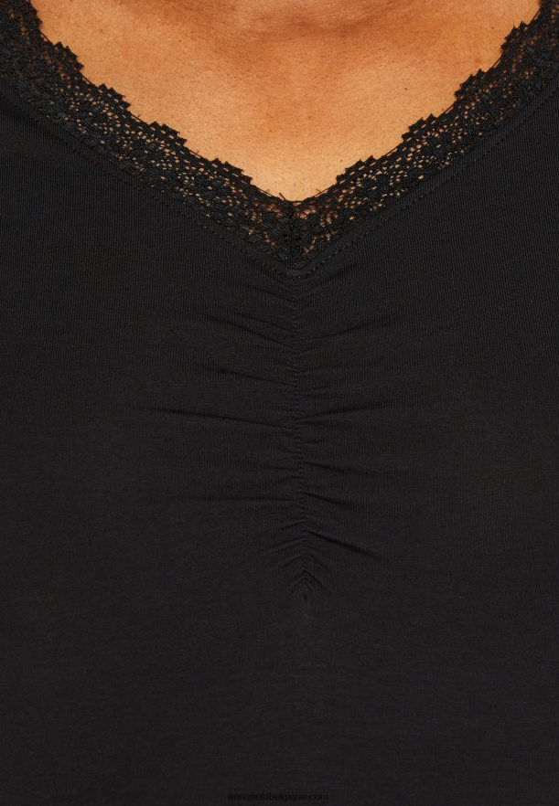 femmes t-shirt imprimé noir Anna FieldNHH26B353