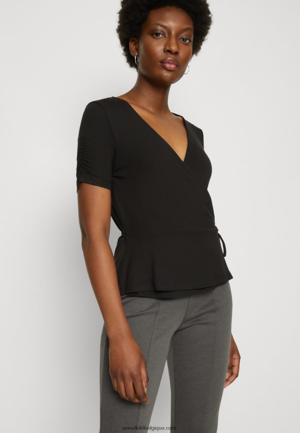 femmes t-shirt imprimé noir Anna FieldNHH26B361