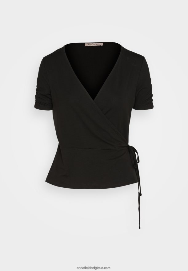femmes t-shirt imprimé noir Anna FieldNHH26B361