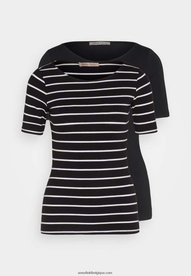 femmes t-shirt imprimé noir/noir Anna FieldNHH26B366
