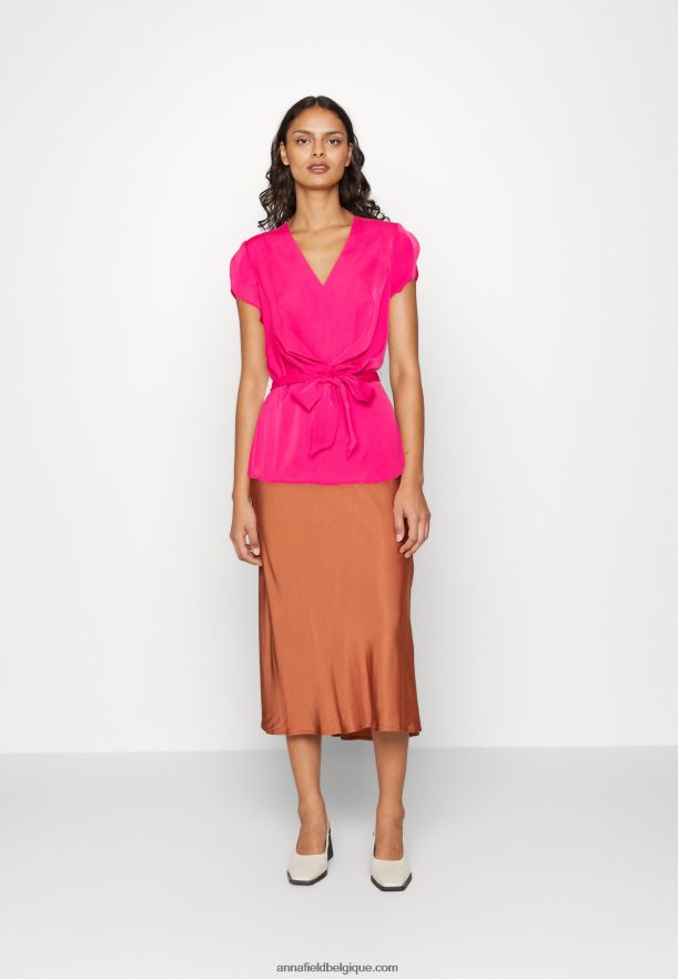 femmes t-shirt imprimé rose Anna FieldNHH26B262