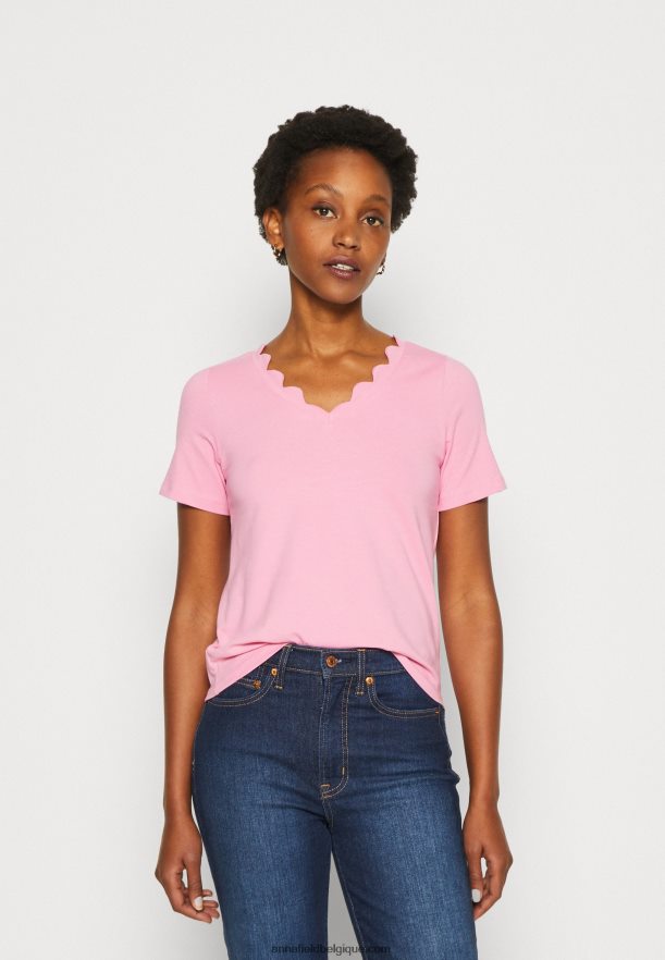 femmes t-shirt imprimé rose Anna FieldNHH26B269