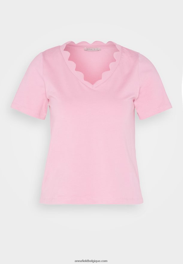 femmes t-shirt imprimé rose Anna FieldNHH26B269