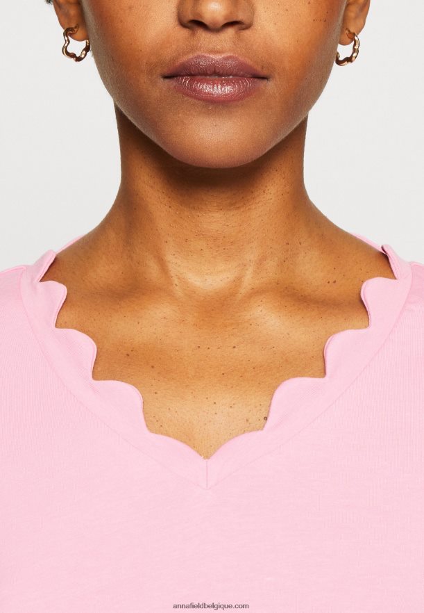 femmes t-shirt imprimé rose Anna FieldNHH26B269