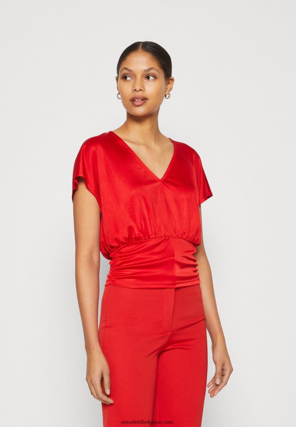 femmes t-shirt imprimé rouge Anna FieldNHH26B303