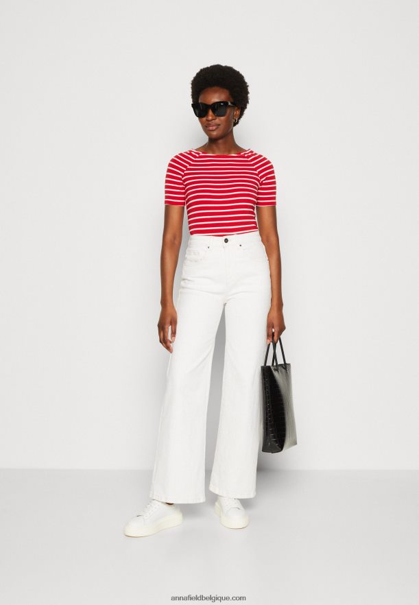 femmes t-shirt imprimé rouge/blanc Anna FieldNHH26B340