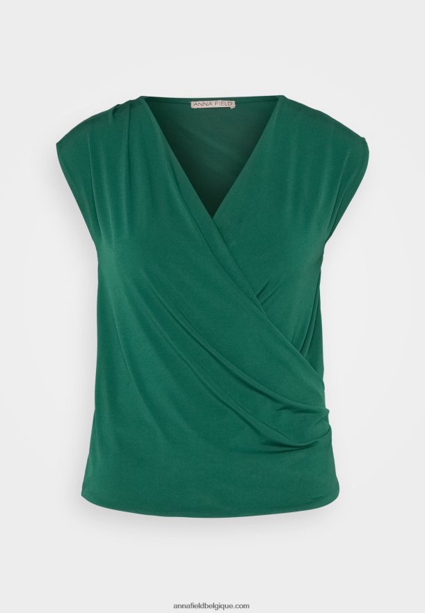 femmes t-shirt imprimé vert Anna FieldNHH26B294