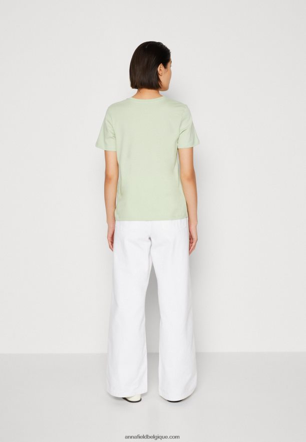 femmes t-shirt imprimé vert Anna FieldNHH26B373