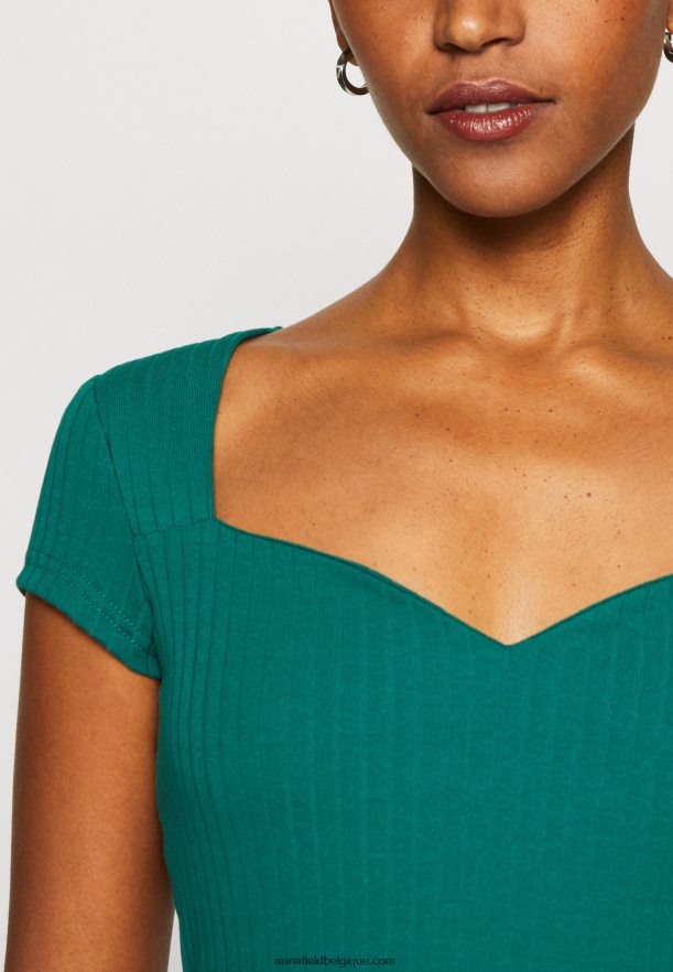 femmes t-shirt imprimé vert foncé Anna FieldNHH26B240