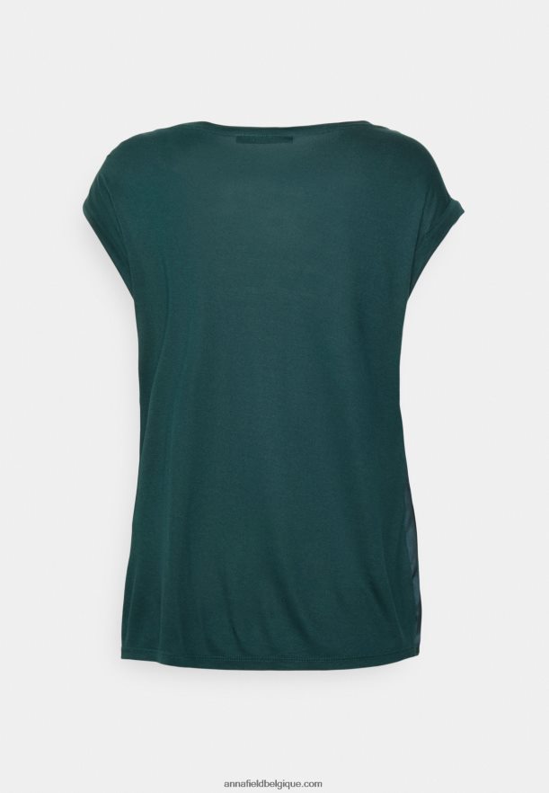 femmes t-shirt imprimé vert foncé Anna FieldNHH26B241