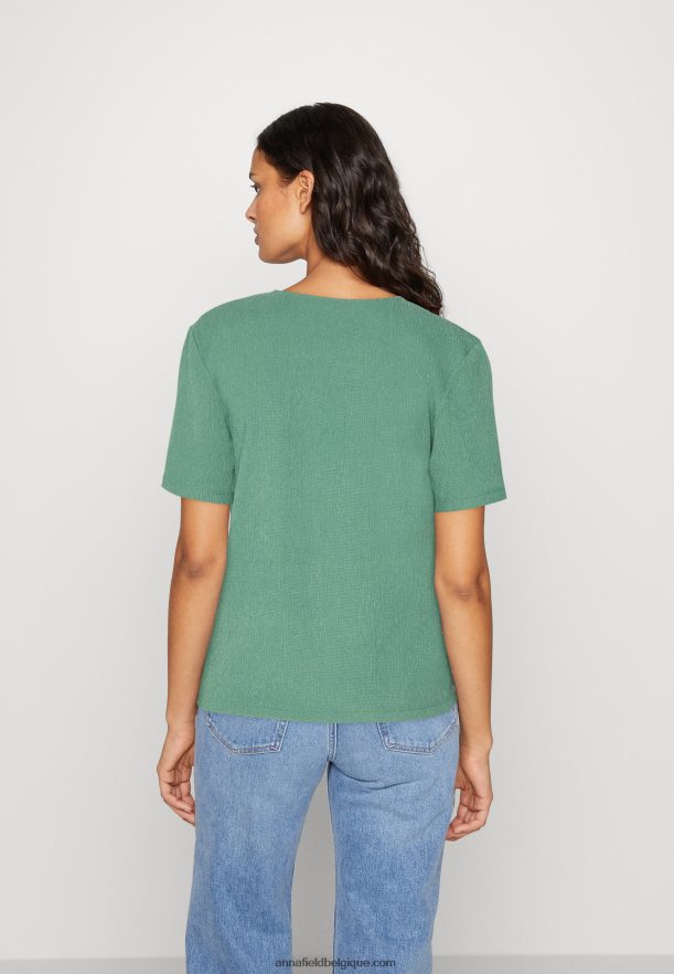 femmes t-shirt imprimé vert foncé Anna FieldNHH26B359
