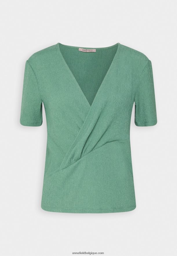 femmes t-shirt imprimé vert foncé Anna FieldNHH26B359