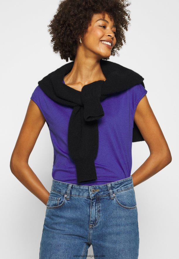 femmes tee shirt basique clématite bleu Anna FieldNHH26B348