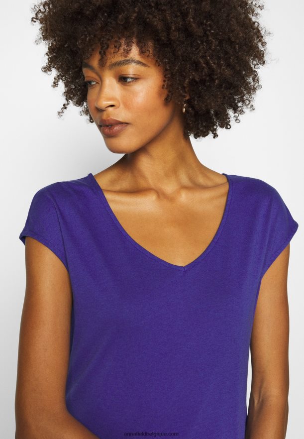 femmes tee shirt basique clématite bleu Anna FieldNHH26B348
