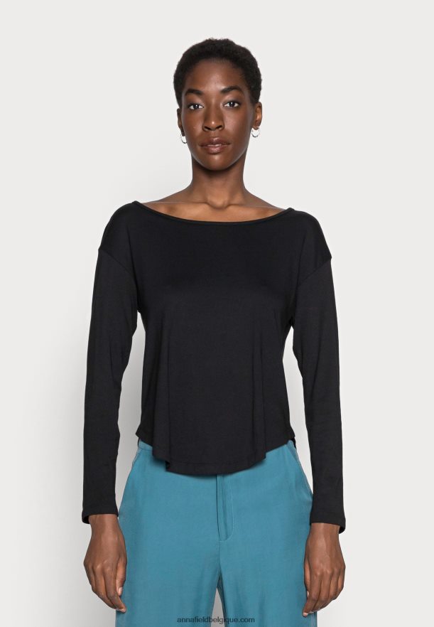 femmes top basique manches longues noir Anna FieldNHH26B542
