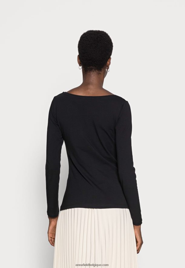 femmes top basique manches longues noir Anna FieldNHH26B594