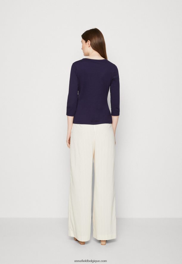 femmes top manches longues bleu foncé Anna FieldNHH26B523