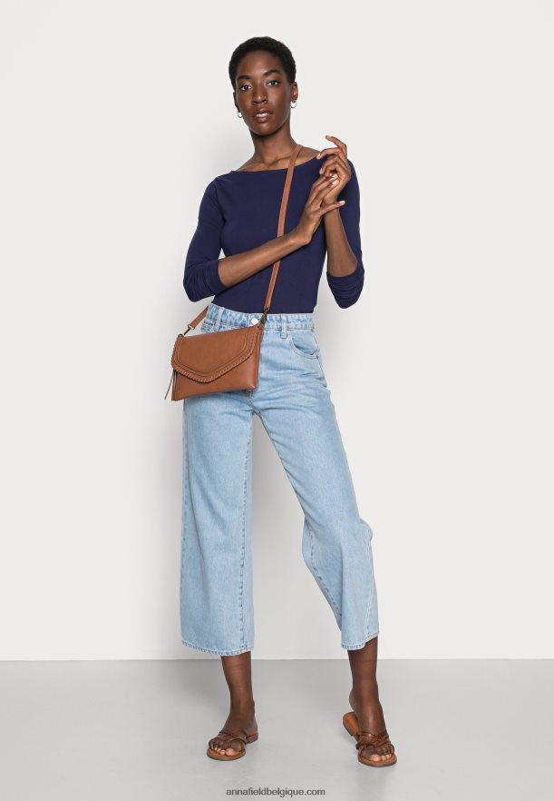 femmes top manches longues bleu foncé Anna FieldNHH26B570