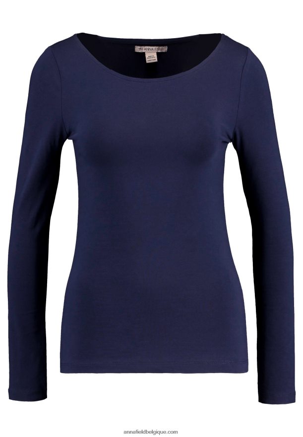 femmes top manches longues bleu foncé Anna FieldNHH26B570
