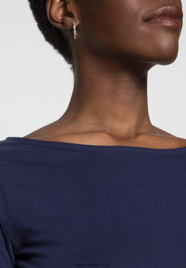 femmes top manches longues bleu foncé Anna FieldNHH26B570