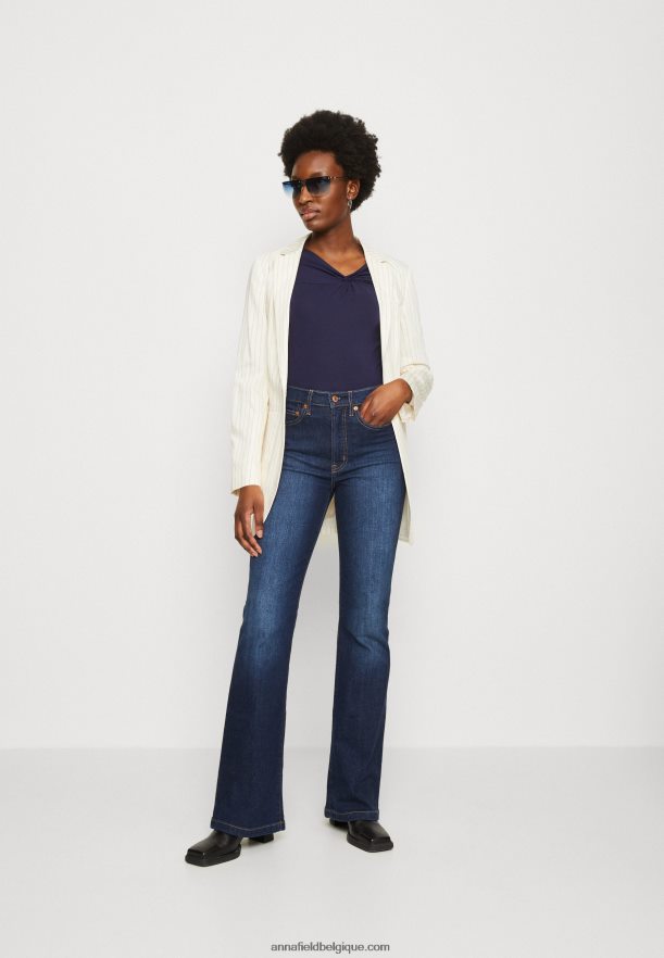 femmes top manches longues bleu foncé Anna FieldNHH26B574