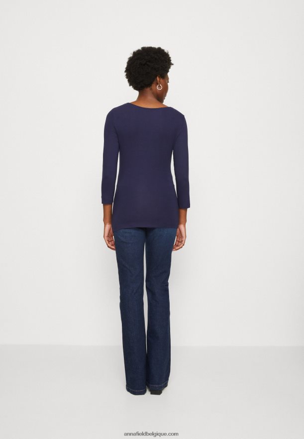 femmes top manches longues bleu foncé Anna FieldNHH26B574