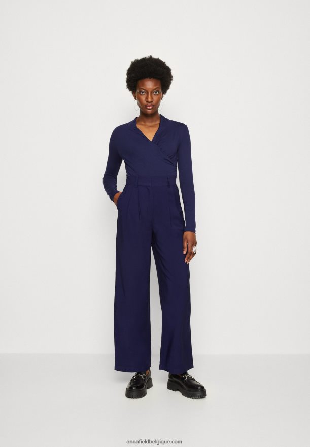 femmes top manches longues bleu foncé Anna FieldNHH26B577