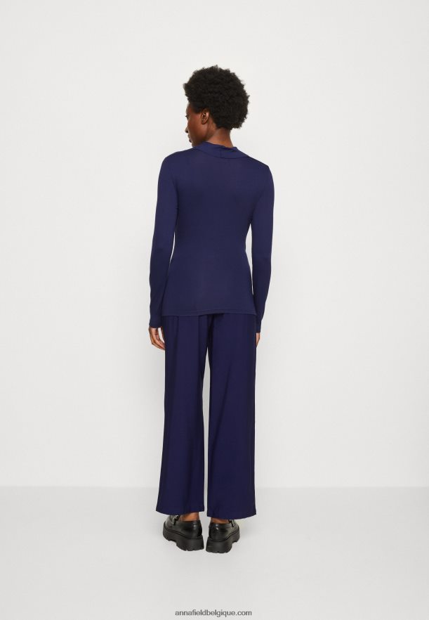 femmes top manches longues bleu foncé Anna FieldNHH26B577