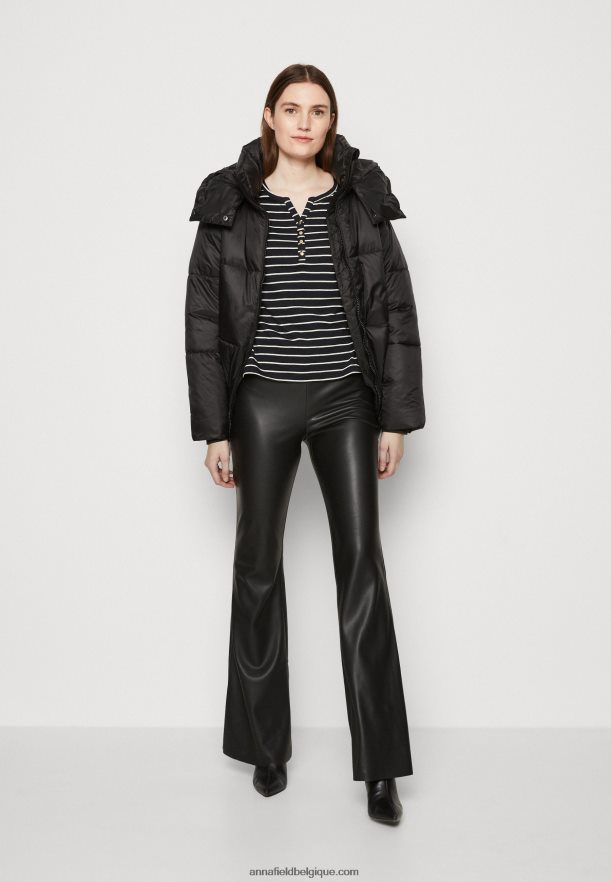 femmes top manches longues noir blanc Anna FieldNHH26B531