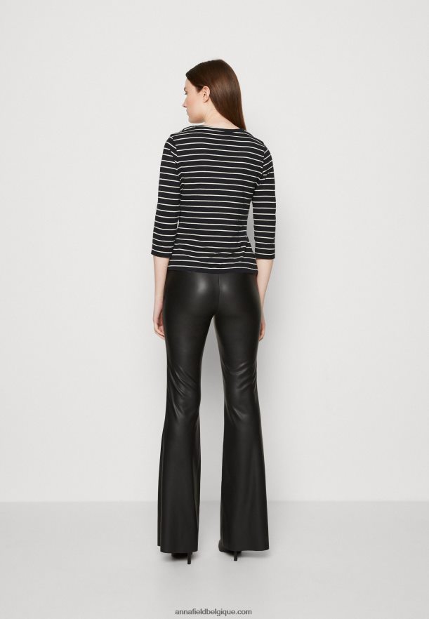 femmes top manches longues noir blanc Anna FieldNHH26B531