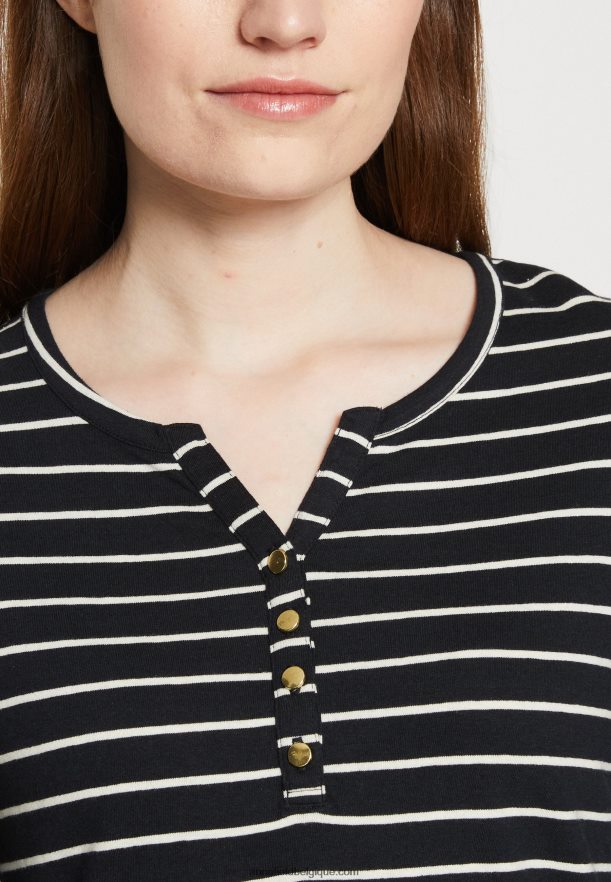 femmes top manches longues noir blanc Anna FieldNHH26B531