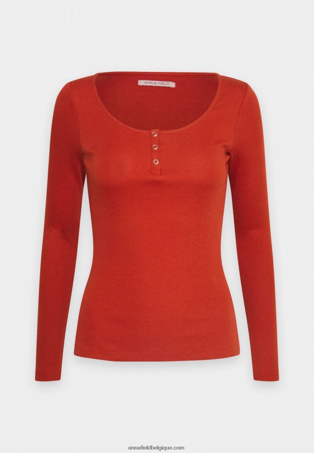 femmes top marron à manches longues Anna FieldNHH26B563