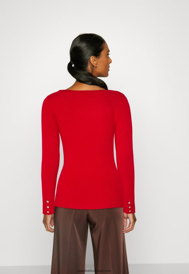 femmes pull détail bouton rouge Anna FieldNHH26B842