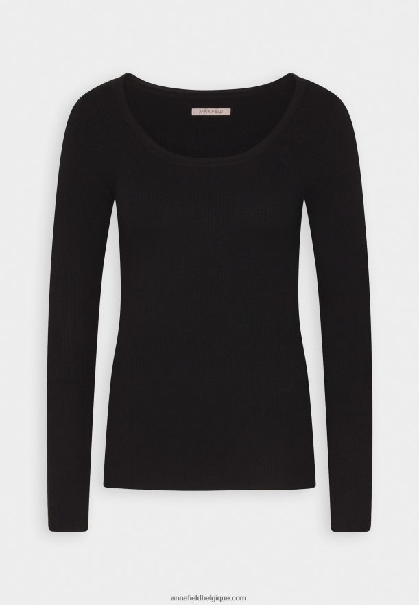 femmes pull détail boutons noir Anna FieldNHH26B848