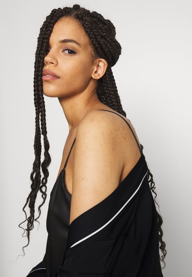 femmes amanda satin robe de chambre robe de chambre noir Anna FieldNHH26B1088