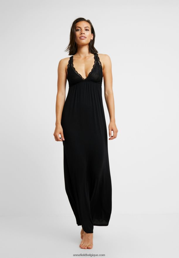 femmes anna longue robe viscose nuisette noir Anna FieldNHH26B1057