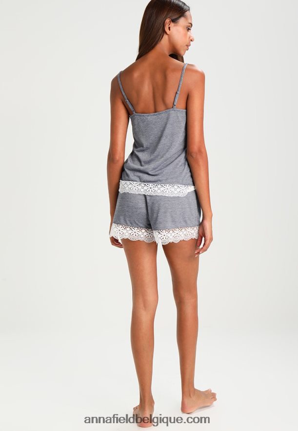 femmes ensemble pyjama blanc cassé/bleu foncé Anna FieldNHH26B1060