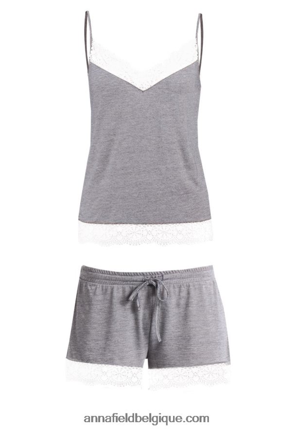 femmes ensemble pyjama blanc cassé/bleu foncé Anna FieldNHH26B1060