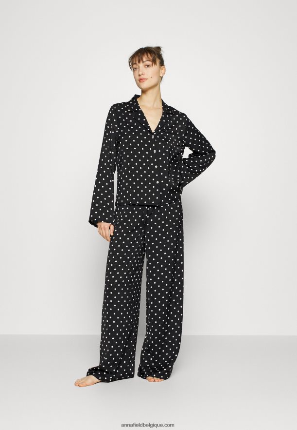 femmes ensemble pyjama noir/écru Anna FieldNHH26B1062