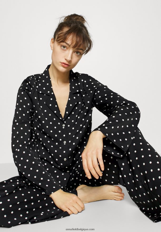 femmes ensemble pyjama noir/écru Anna FieldNHH26B1062