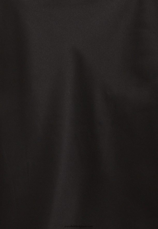 femmes ensemble pyjama simple en satin noir Anna FieldNHH26B1068