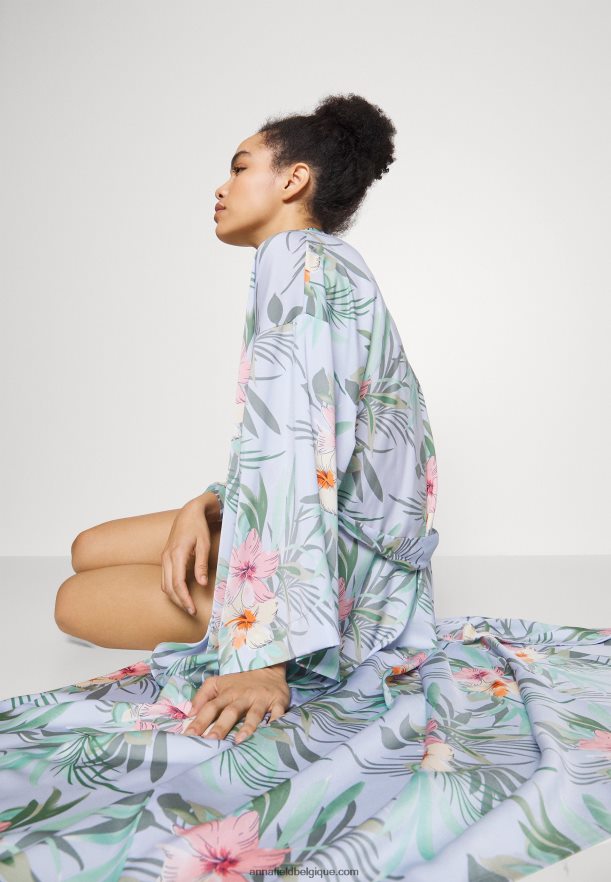 femmes robe de chambre à fleurs bleu Anna FieldNHH26B1090