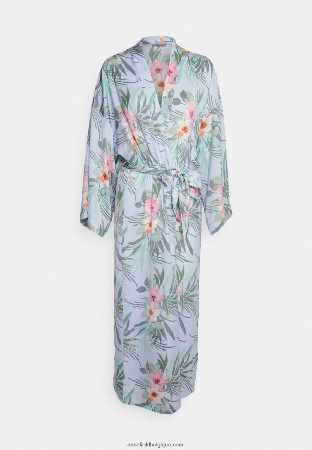 femmes robe de chambre à fleurs bleu Anna FieldNHH26B1090