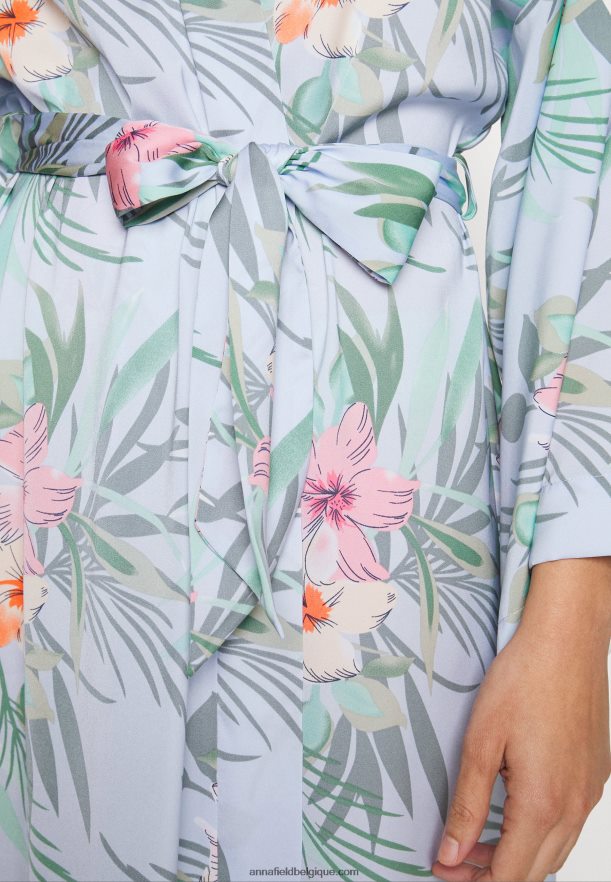 femmes robe de chambre à fleurs bleu Anna FieldNHH26B1090