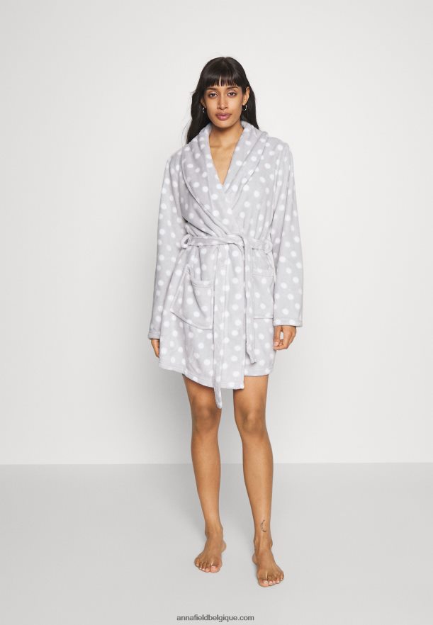 femmes robe de chambre gris/blanc Anna FieldNHH26B1093